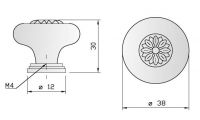 91063 - Knopka rustikální starostříbro/porcelán